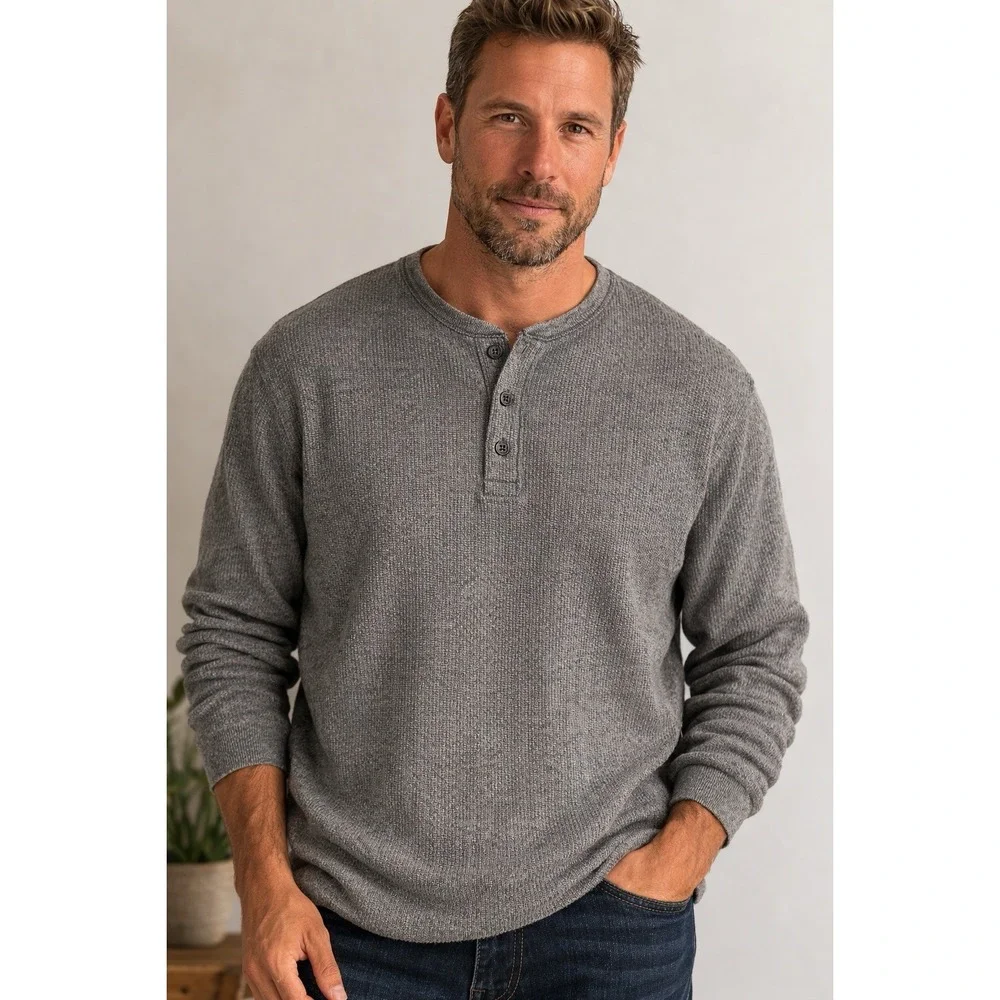 Banana Republic Men's Gray LG Cashmere  Wool Blend Pullover Sweater.‎ Heritage